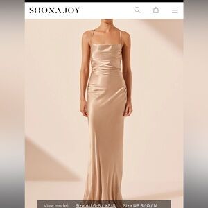 Shona Joy La Lune Lace Back Maxi Dress - Gold